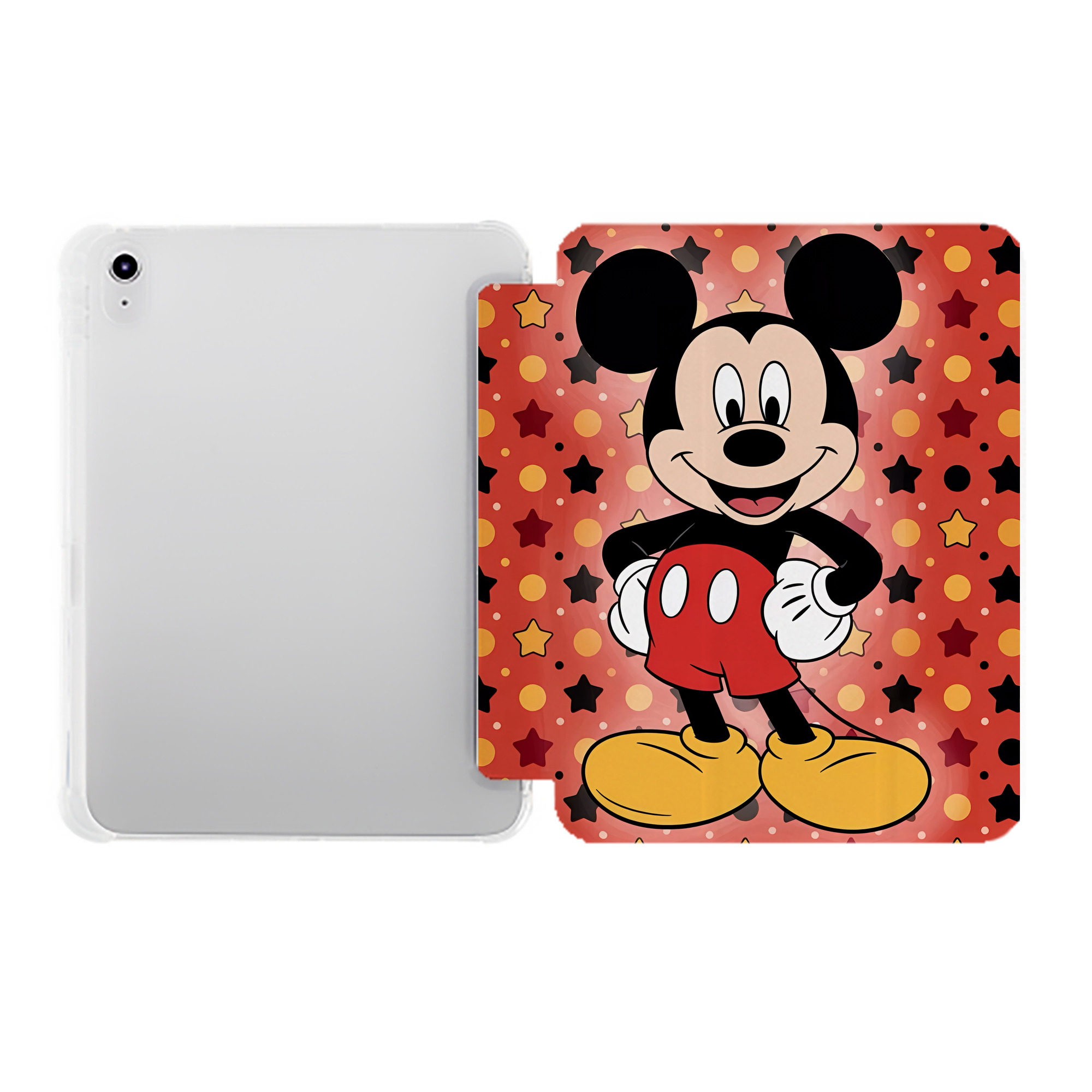 （画像用） ミッキーマウス Mickey Mouse IPad ケース ペン収納付き 三つ折りスタンド PUレザー×シリコン 対応機種9.5/10.5/10.9インチ